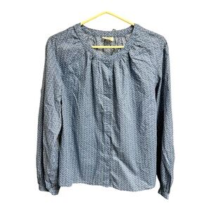 A.N.A. Button up blue long sleeve blouse women’s size medium